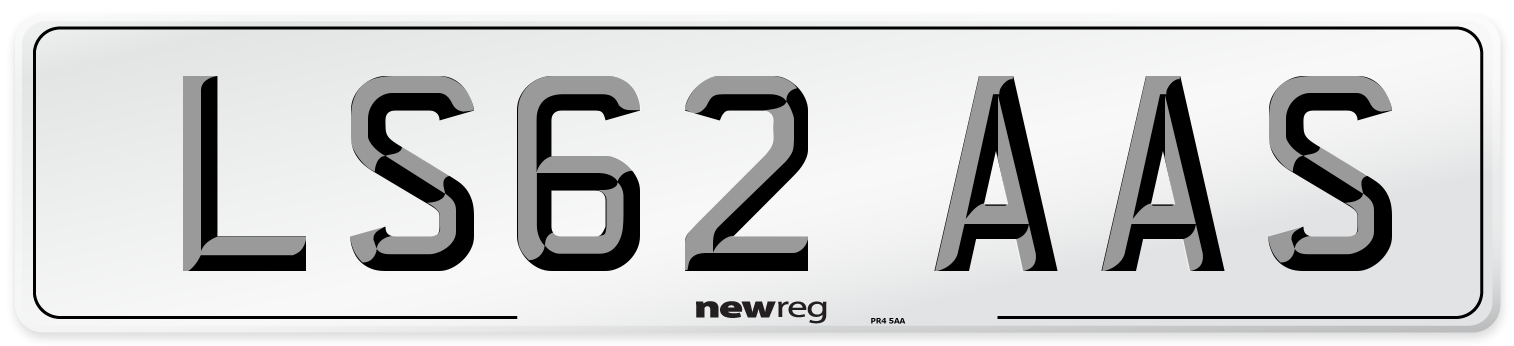 LS62 AAS Number Plate from New Reg